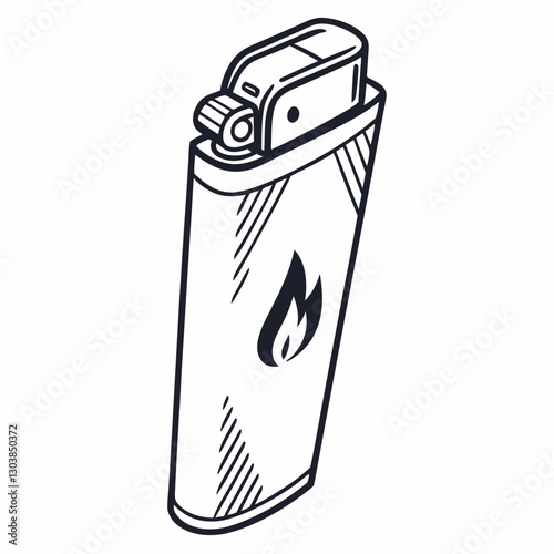 Cigarette gas lighter isolated on white background vector design. 
