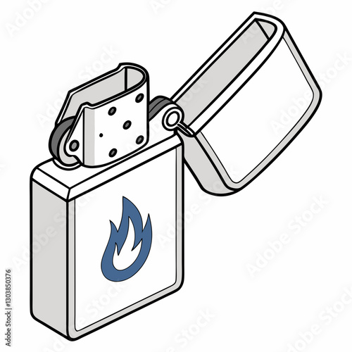 Cigarette gas lighter isolated on white background vector design. 