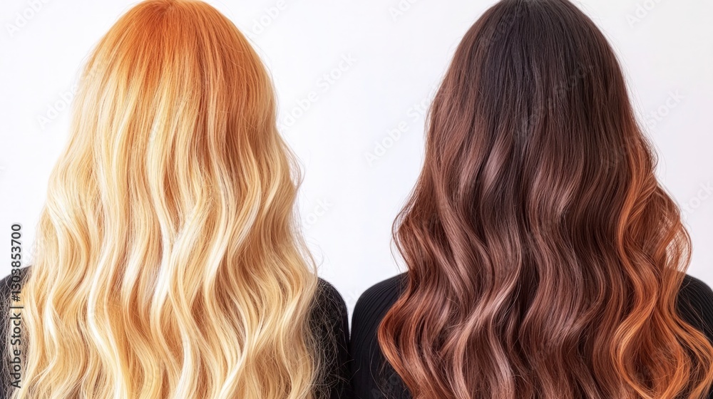 Naklejka premium Gorgeous Long Wavy Hair Blonde and Brunette Styles