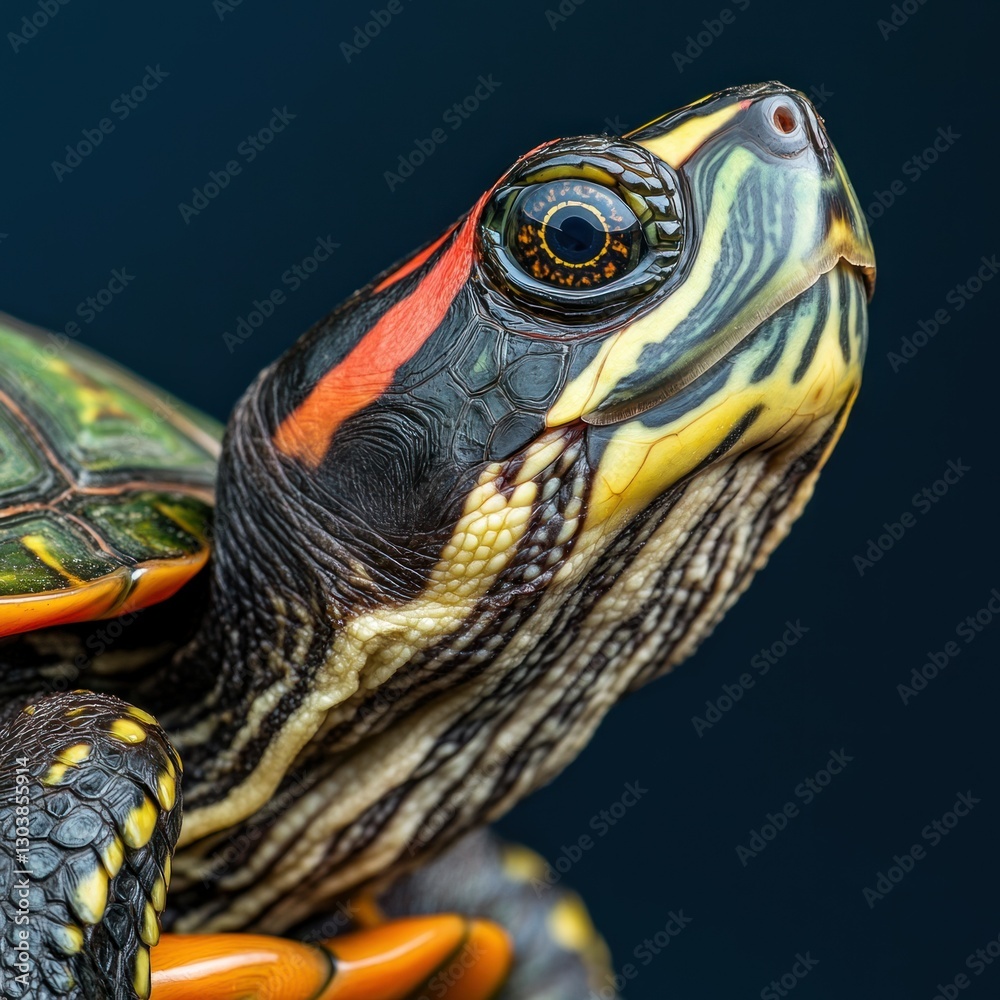 Studio shot of a red-eared slider turtle, isolated with soft lighting, creating a calm and educational look, perfect for reptile pet care branding Studio shot of a red-eared slider turtle, isolated with soft lighting, creating a calm and educational look, perfect for reptile pet care branding