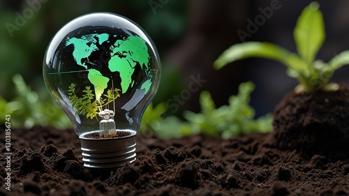 light bulb with plant inside