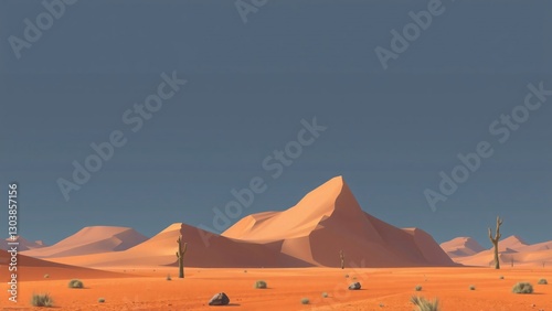 Serene Desert Landscape Under a Vast Sky