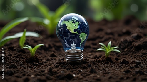 light bulb with plant