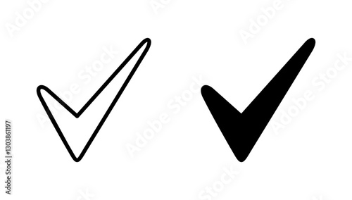 Check mark icon vector. Tick mark sign and symbol