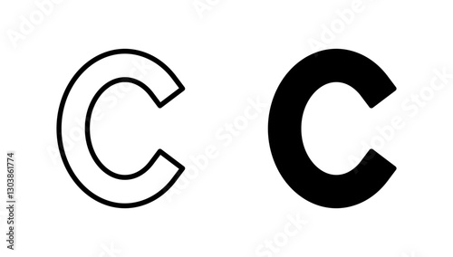 Copyright icon vector. copyright sign and symbol