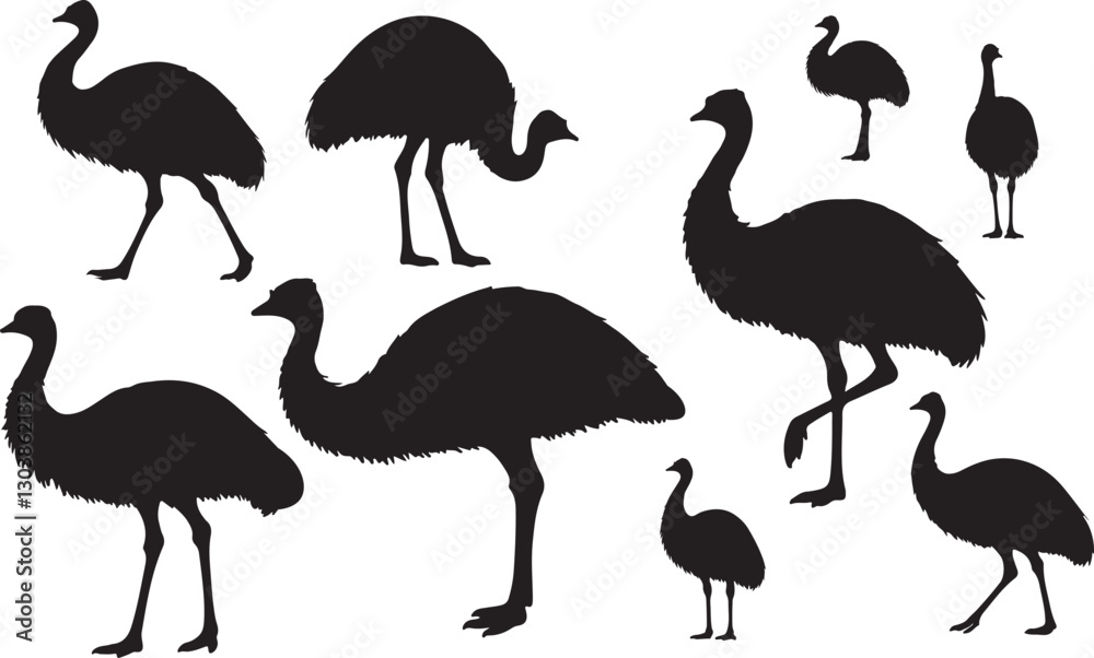 Fototapeta premium Emu Silhouettes