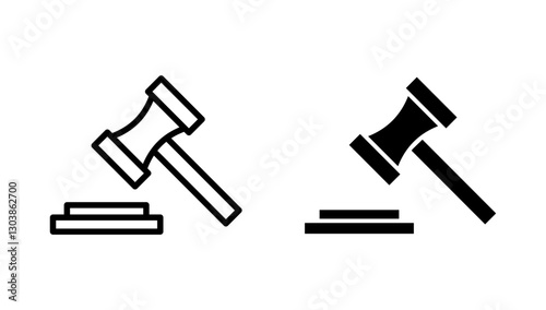 Gavel icon vector. judge gavel sign and symbol. law icon. auction hammer