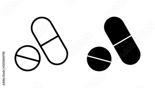 Pills icon vector. capsule icon. Drug sign and symbol