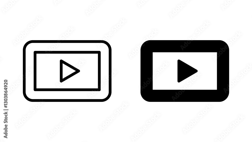Play icon vector. Play button sign and symbol Play icon vector. Play button sign and symbol