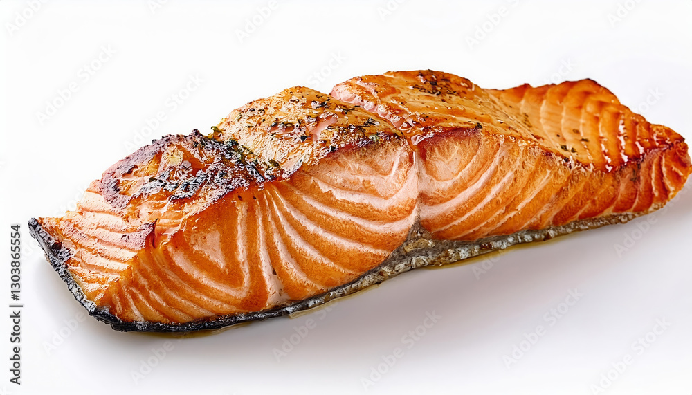 Healthy baked fish salmon steaks on isolated white background with copy space. can be served with assorted veggies or vegetables with lime or lemon wedges. healthy eating diet Healthy baked fish salmon steaks on isolated white background with copy space. can be served with assorted veggies or vegetables with lime or lemon wedges. healthy eating diet