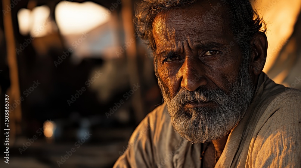 Portrait of a Mature Man with a Thoughtful Expression in Natural Light Portrait of a Mature Man with a Thoughtful Expression in Natural Light