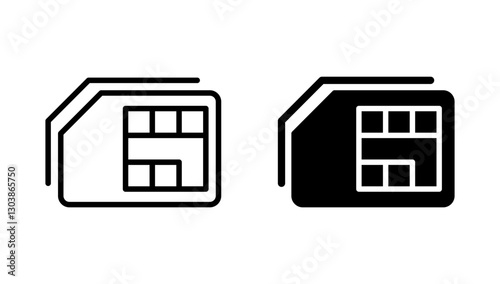 Sim card icon vector. dual sim card sign and symbol