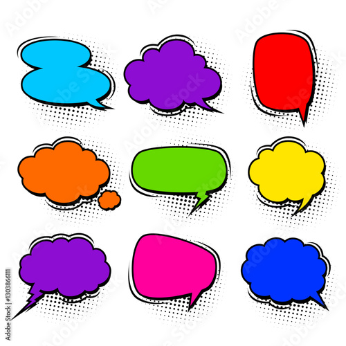 Set of callout, speech bubbles, chats, elements icons, vector illustration.
