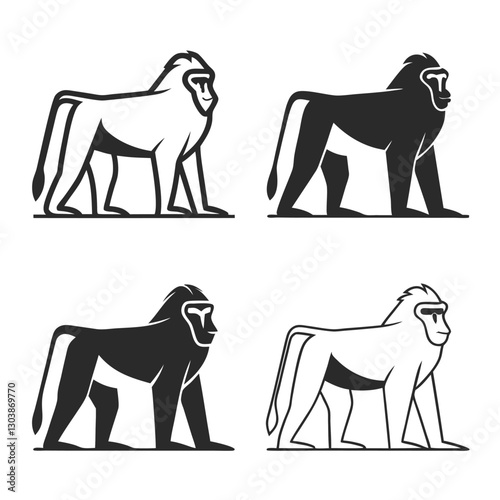set of wild animals vector