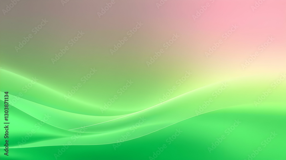Green gradient background with flowing, curved lines, blending into a soft pink and light area at the top. Green gradient background with flowing, curved lines, blending into a soft pink and light area at the top.