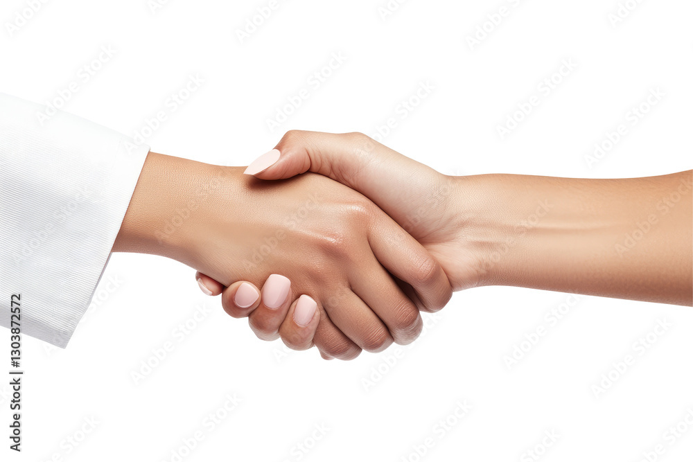 A reassuring handshake on transparent background A reassuring handshake on transparent background