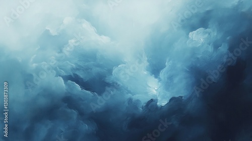 Abstract Celestial Cloudscape: A Symphony in Blue