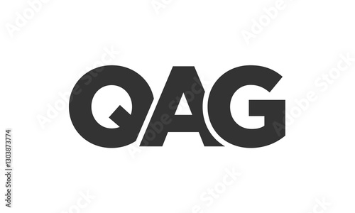 QAG logo design template with strong and modern bold text. Initial based vector logotype featuring simple and minimal typography. Trendy company identity.