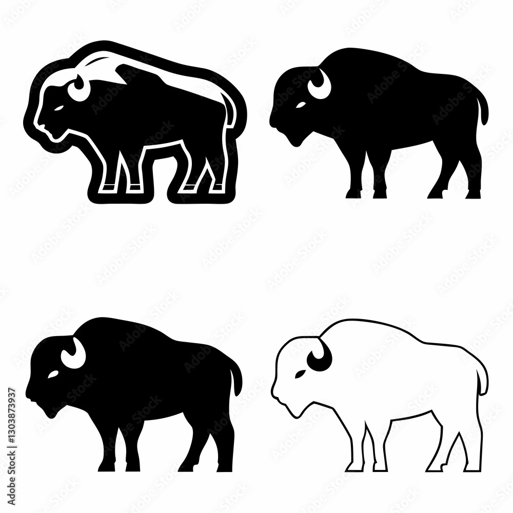 Fototapeta premium bull-silhouette-vector