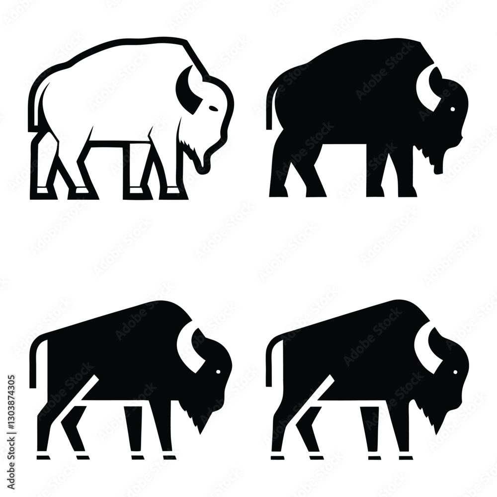 Fototapeta premium bull-silhouette-vector