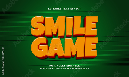 smile game editable text effect with a game and joyful text style