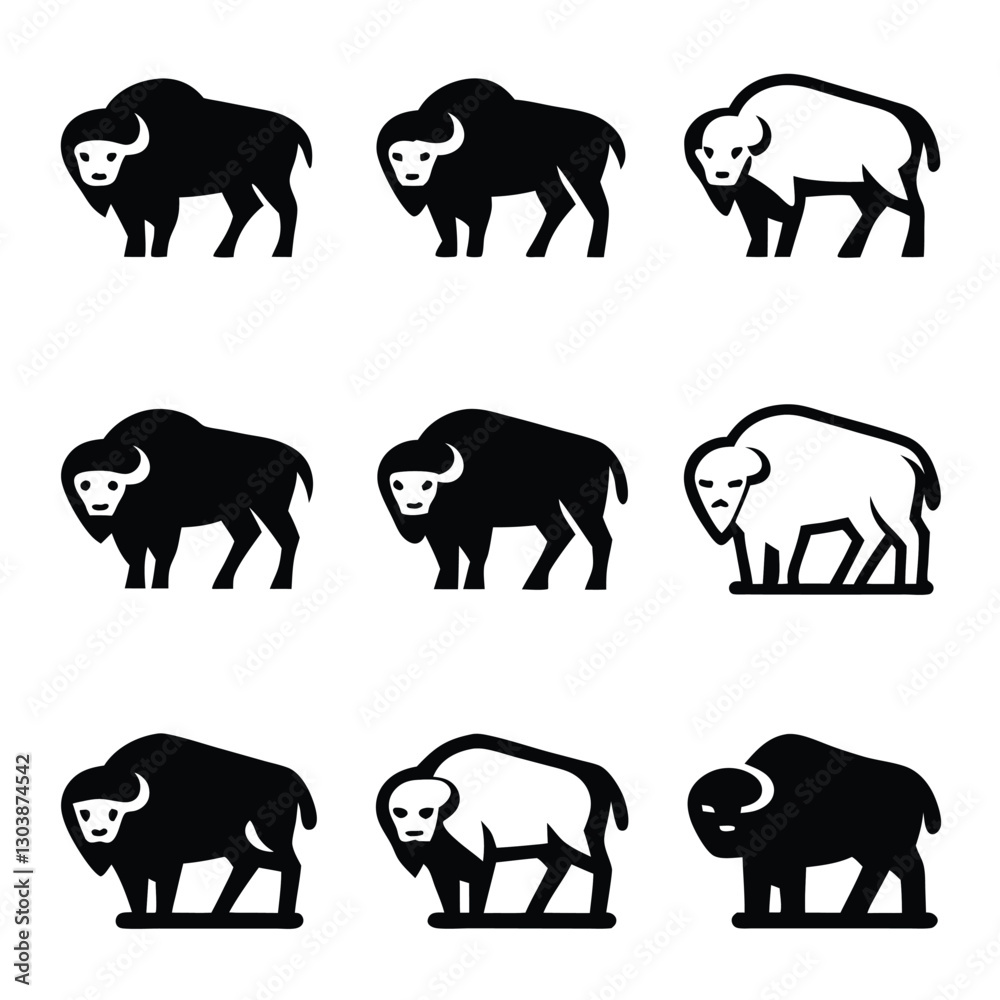 Naklejka premium bull-silhouette-vector