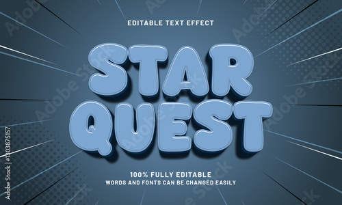 star quest editable text effect with a game and joyful text style