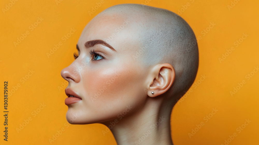 Embracing beauty in simplicity with a serene profile against a warm backdrop Embracing beauty in simplicity with a serene profile against a warm backdrop