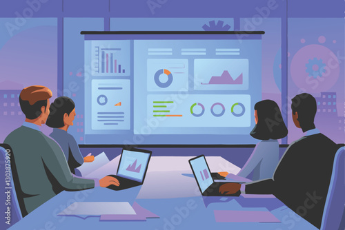 Illustrate a thriving business leveraging SEO strategies like keyword research, link building, and content marketing to significantly increase online visibility and website traffic.