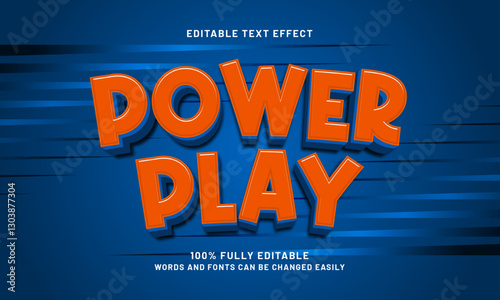 power play editable text effect with a game and joyful text style