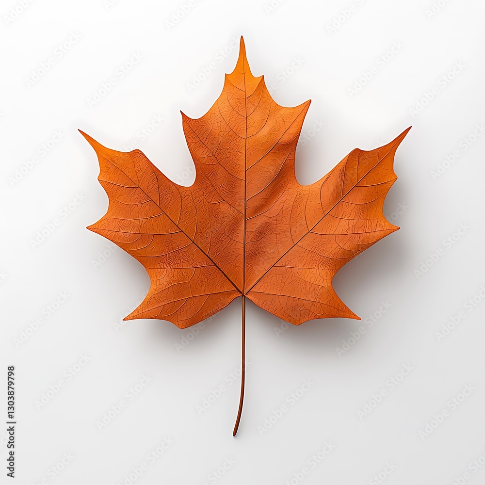 Obraz premium Single Orange Maple Leaf Autumn Foliage Fall Season