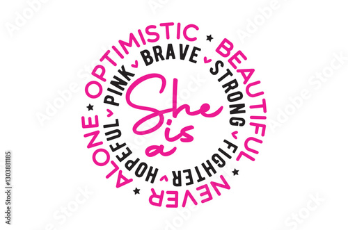 She is a pink brave svg, Breast Cancer SVG And T-shirt Design Bundle, Pink October Ribbon , Cancer Survivor dtf, Fight Quote Sublimation, Breast Cancer Awareness, Breast Cancer Warrior TShirt