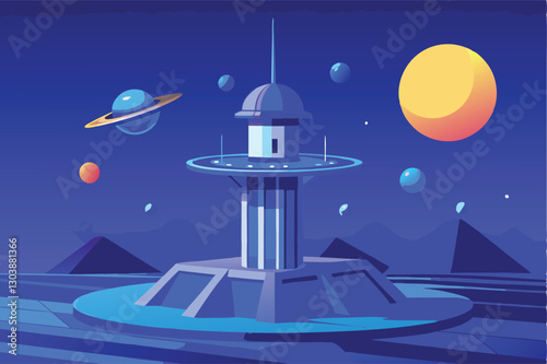 A futuristic space-based solar power station orbiting Earth, collecting and transmitting solar energy.  Show advanced satellite technology and energy beams.