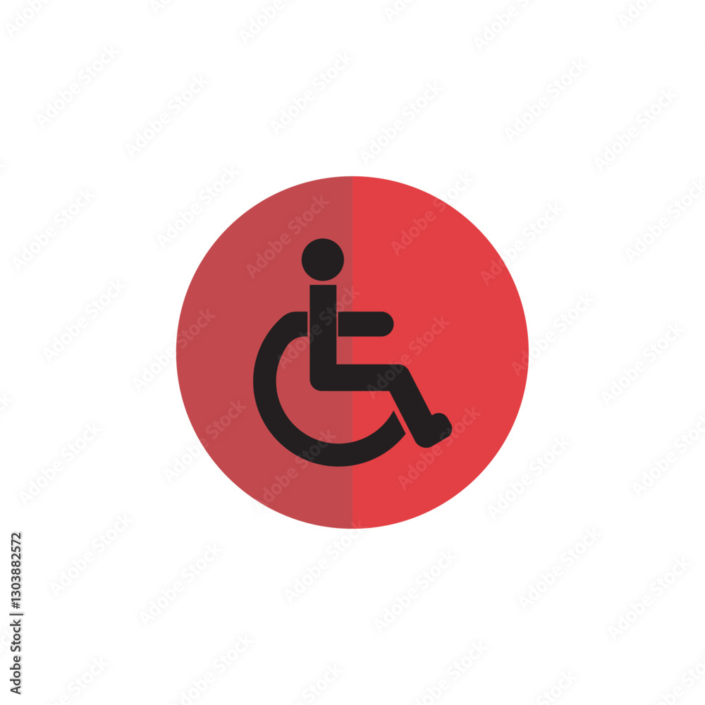 Vector for web design disabled sign with red circle Vector for web design disabled sign with red circle