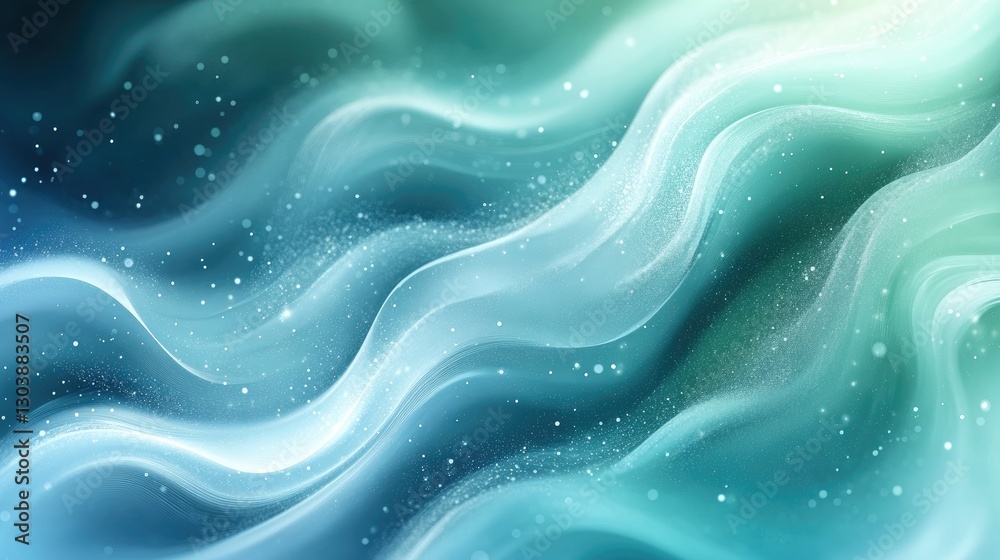 Obraz premium Abstract teal and white wavy ethereal background
