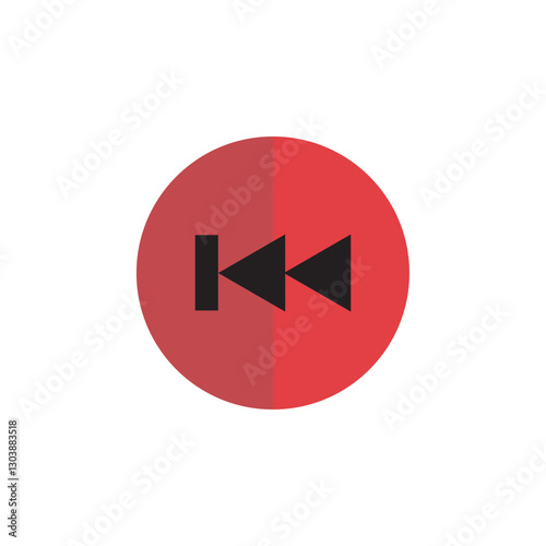 vector illustration of icon video player button with red circle