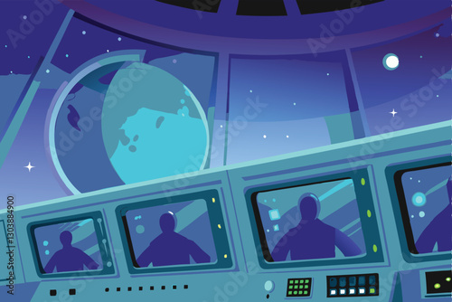 Futuristic space station security system thwarting a sophisticated cyberattack, displaying complex network defenses and AI monitoring.
