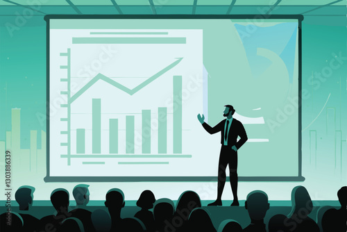 A serious economist, in a professional setting, presents a detailed report analyzing current economic trends, utilizing charts and graphs.