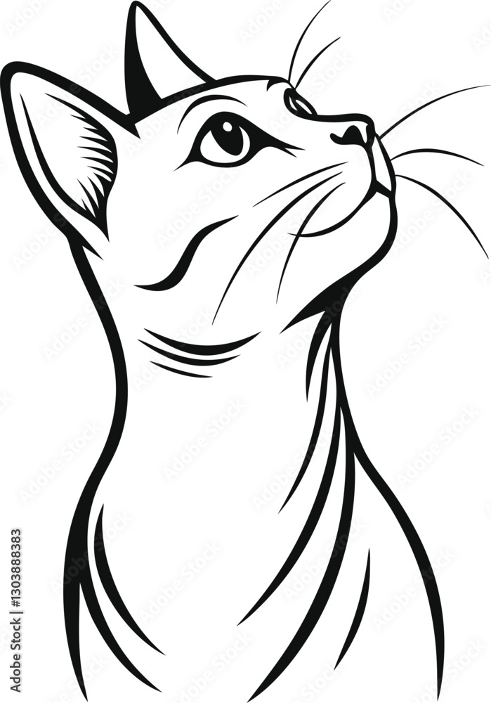 Obraz premium Curious Cat Looking Up.