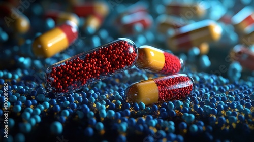 A scientific depiction of antibiotics binding to bacterial nucleic acids