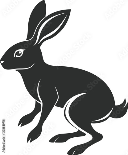 Swift Hare Bold Silhouette of a Rabbit in Motion.