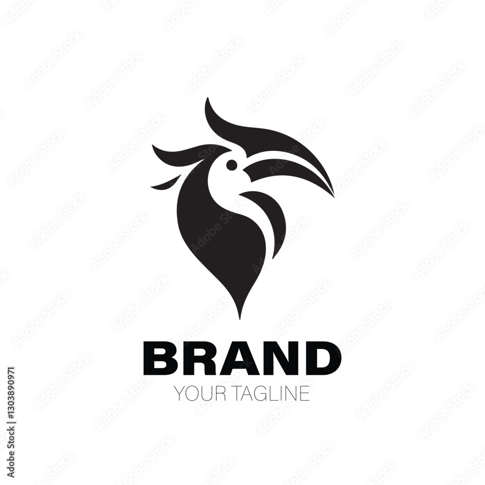 Obraz premium Hornbill Logo. Hornbill Logo Design. Hornbill Logo Brand. Hornbill Logo Vector Design Isolated on White Background