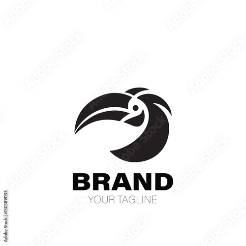 Hornbill Logo. Hornbill Logo Design. Hornbill Logo Brand. Hornbill Logo Vector Design Isolated on White Background