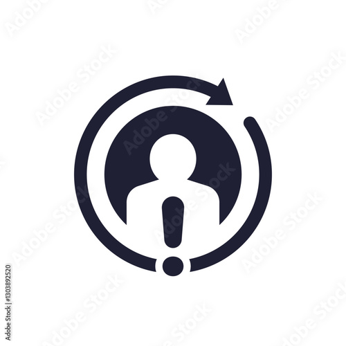 high employee turnover icon on white