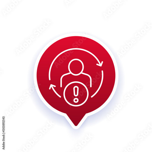 high employee turnover icon, line vector design