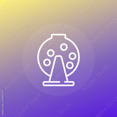 Lottery machine icon, line vector