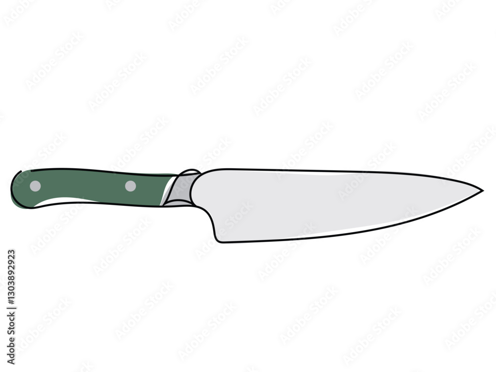 Knife in a continuous line drawing on a white background. Knife in a continuous line drawing on a white background.