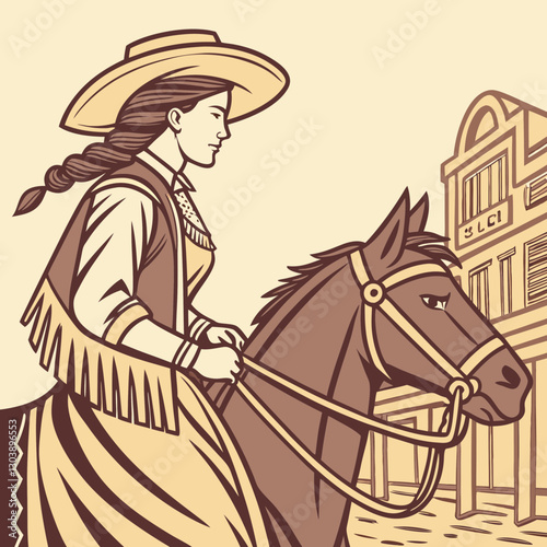 Retro Cowgirl Bundle SVG Vintage Bohemian Western Boho Chic Women Horse Illustration Cowboy Bronco Rodeo