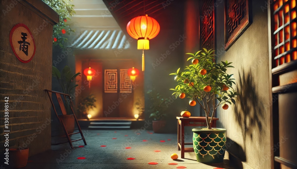 Naklejka premium Harmony Between Nature and Humanity