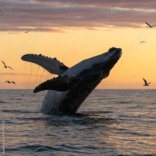silhouette of a dolphin jumping into the sea